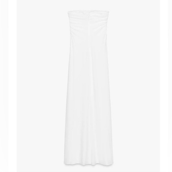 Zara Strapless Maxi Dress White Size S - Picture 8 of 10